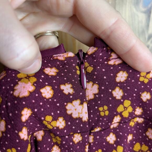 Free People In Real Life Midi Skirt Plum Size 12 Bohemian Hippie Vamp Whimsigoth - Picture 10 of 11